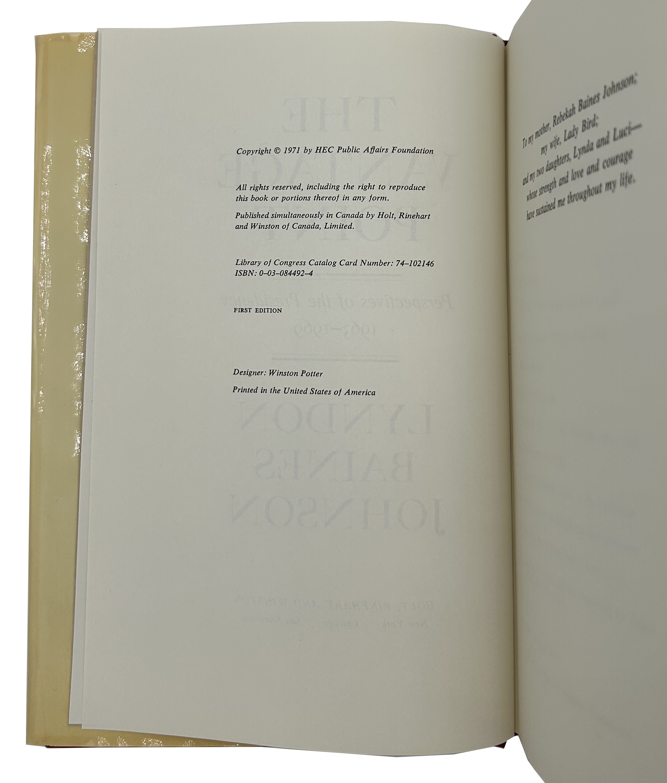 The Vantage Point - Lyndon B. Johnson [SIGNED]