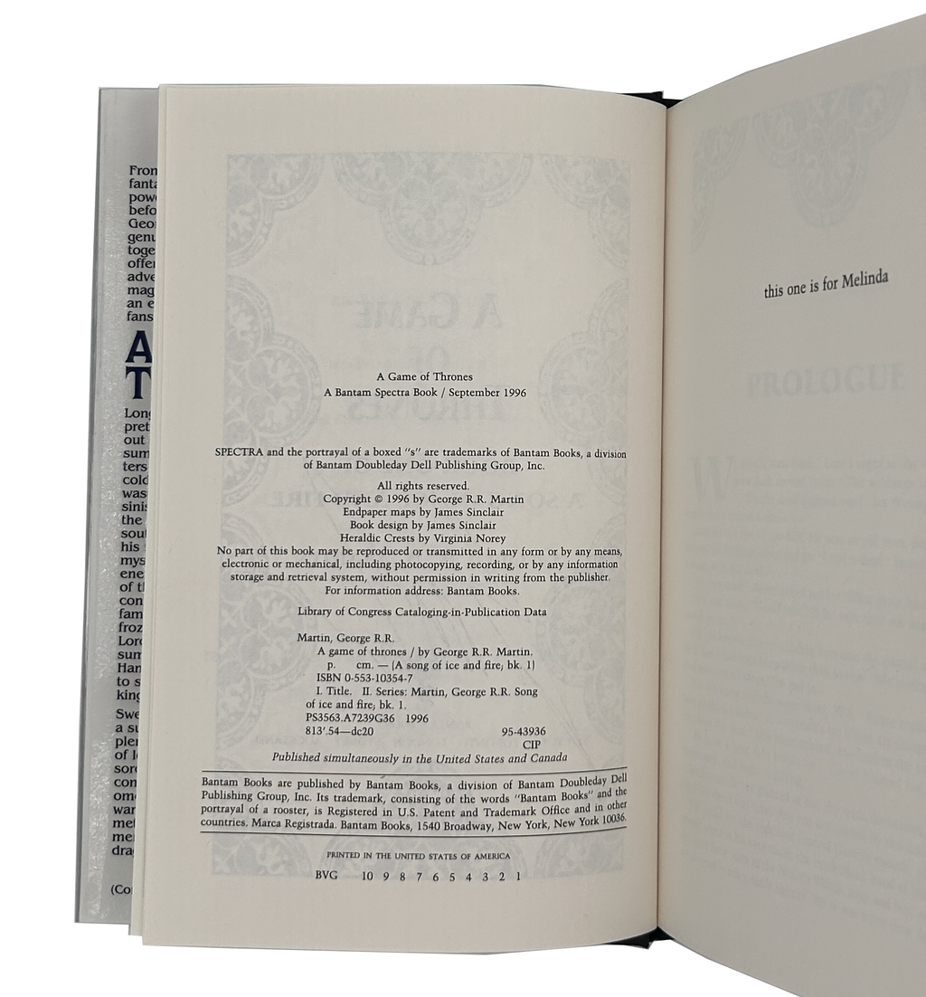 A Game of Thrones. First Edition. Signed