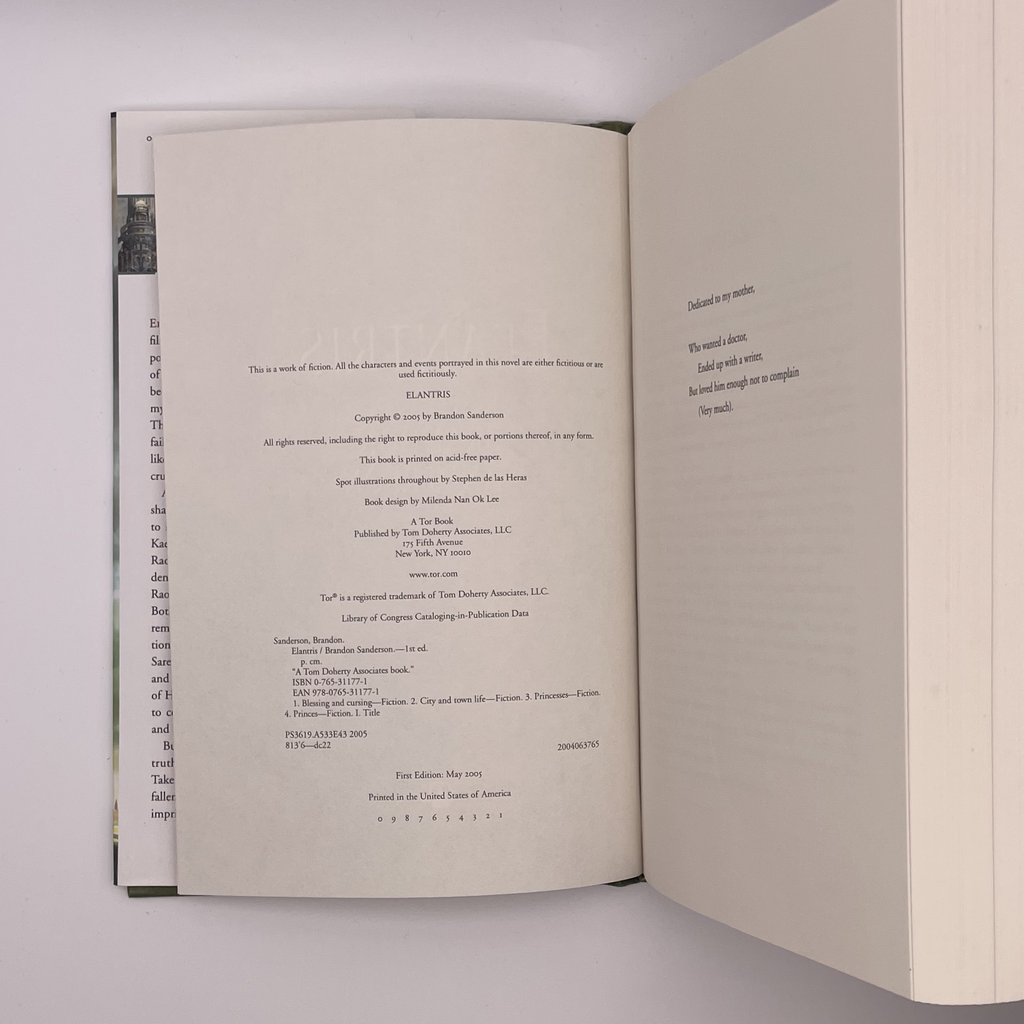Elantris. First Edition.